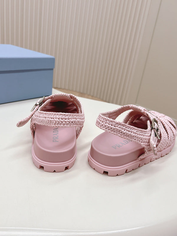 PRA RUBBER FISHERMAN SANDALS LIGHT PINK LAMBSKIN