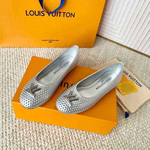 LV Shake Flat Ballerina Silver Cowhide
