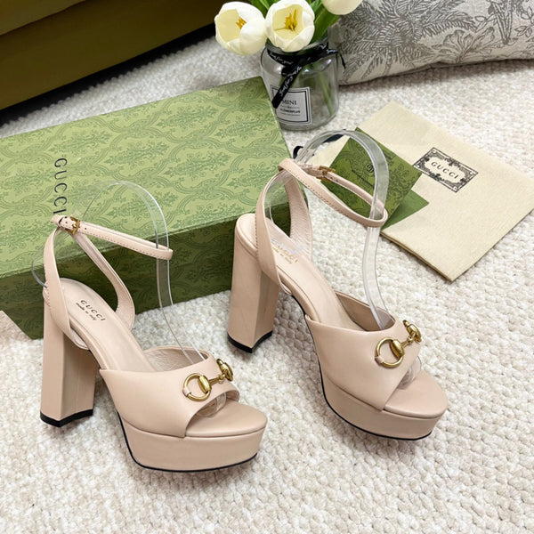 Horsebit 11cm Platform Sandal Cream Calfskin