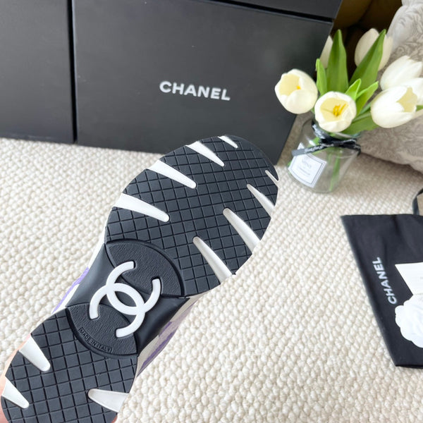 CC SNEAKER IN IRIS PURPLE WOOL TWEED AND SUEDE