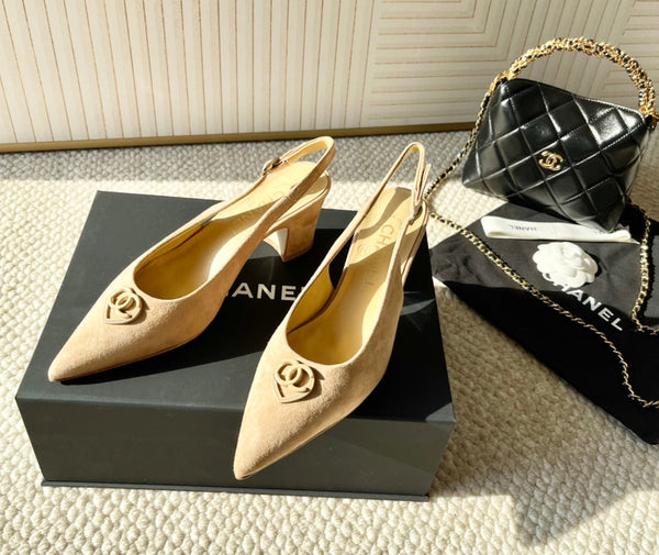 CC Slingback In Beige Suede 151518