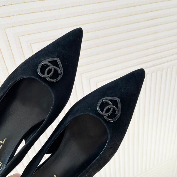 CC Slingback In Black Suede 151522