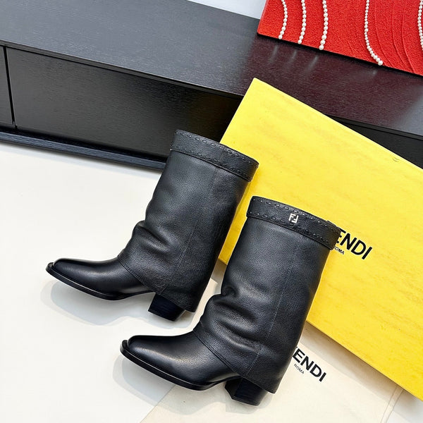 Fendi Ankle Boots Black Calfskin 472690
