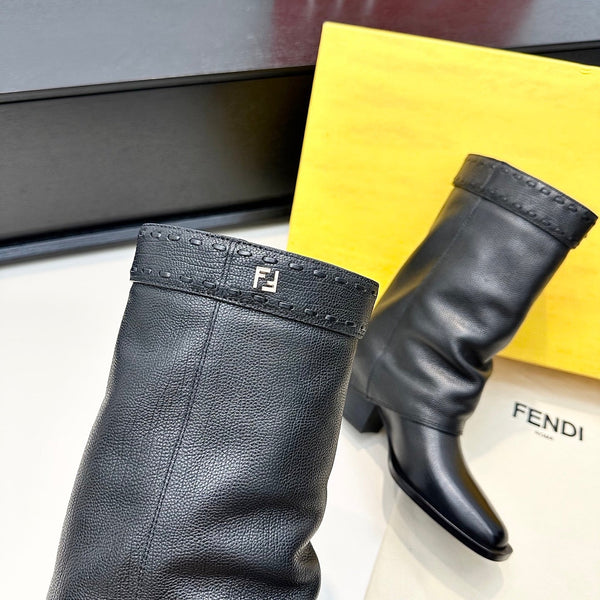Fendi Ankle Boots Black Calfskin 472690
