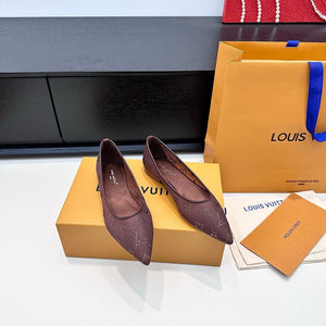 LV GALA High Heels Series Shoes Dark Rose Taupe Mesh 542213