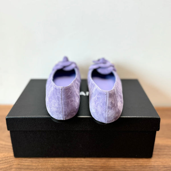 CC Ballet Flats Light Purple With Camellia Light Purple Suede