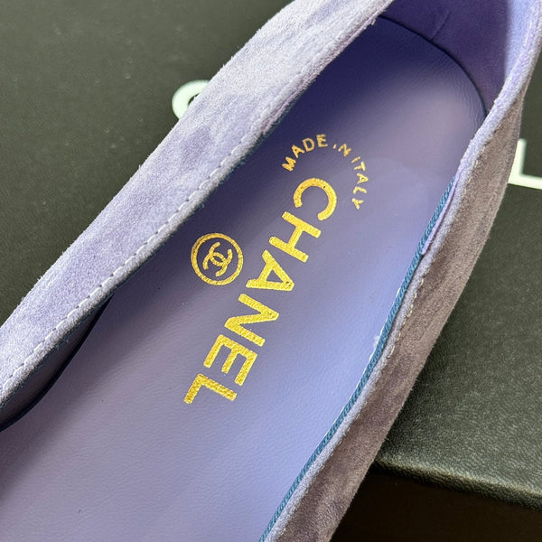 CC Ballet Flats Light Purple With Camellia Light Purple Suede