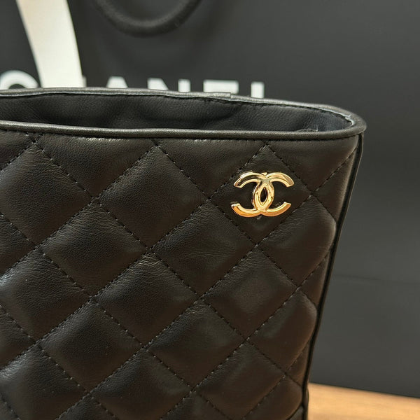 CC Short Boots Black Quilted Calfskin