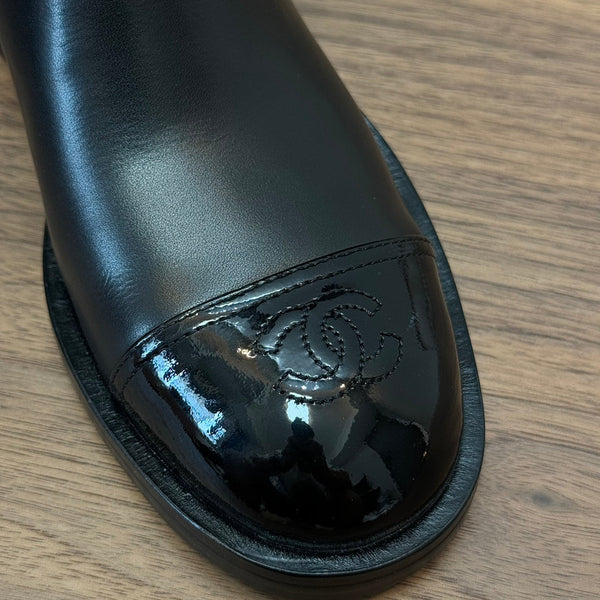 CC Short Boots Black Quilted Calfskin