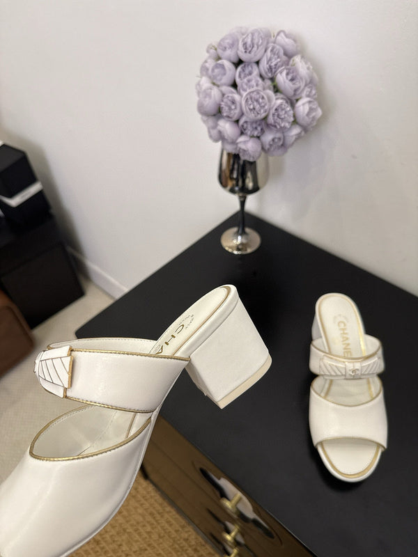 CC 25 Mule White Calfskin 365811