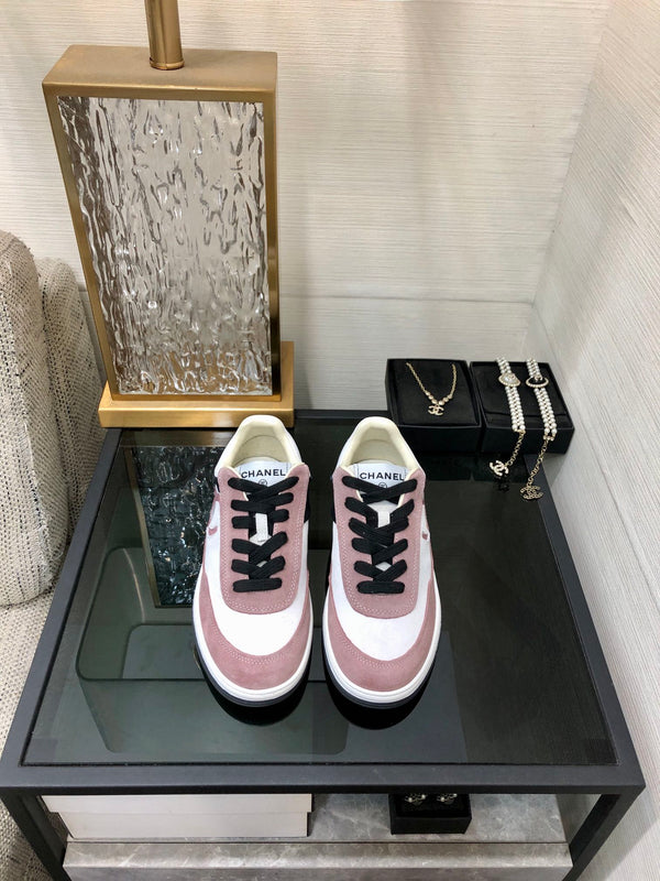 CC Sneaker In Black Mix Pink Suede