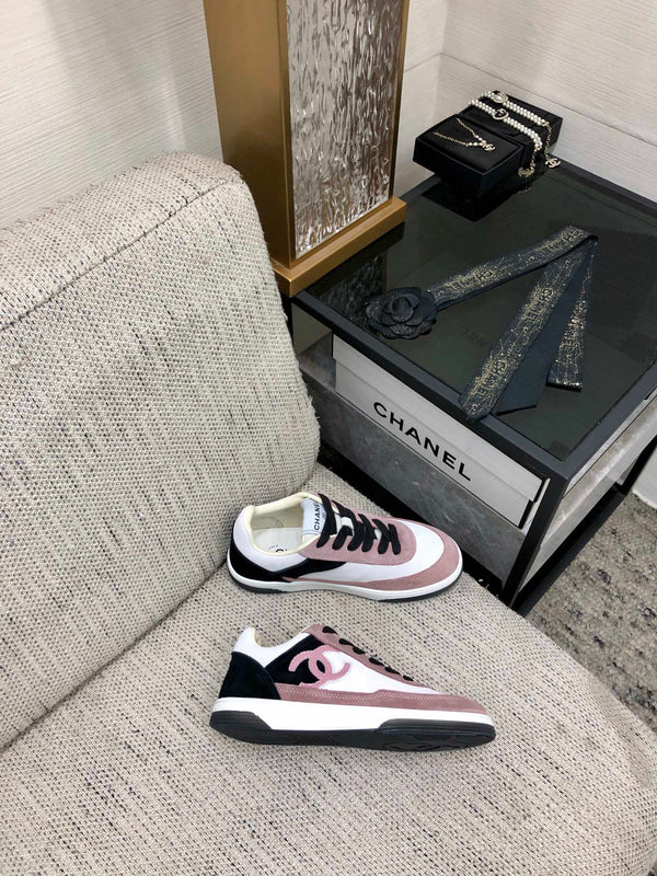 CC Sneaker In Black Mix Pink Suede