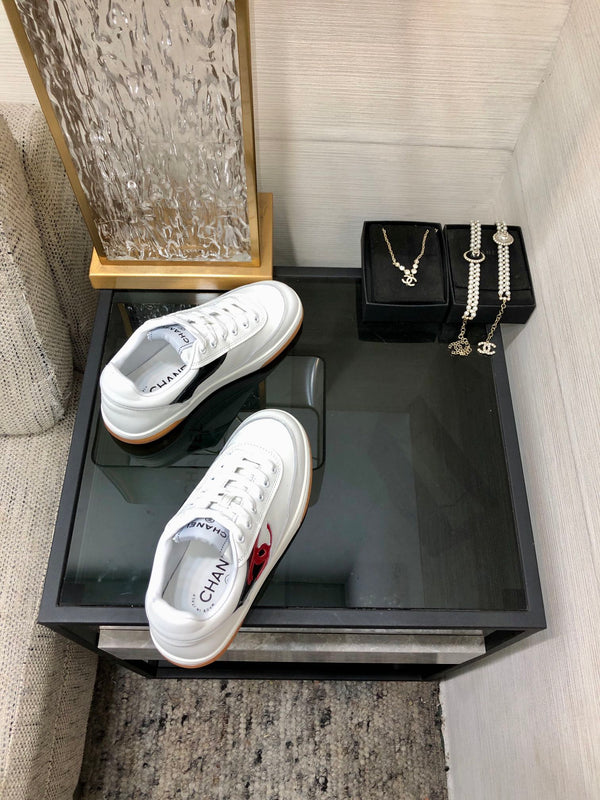 CC Sneaker Black Mix Red White Cowhide