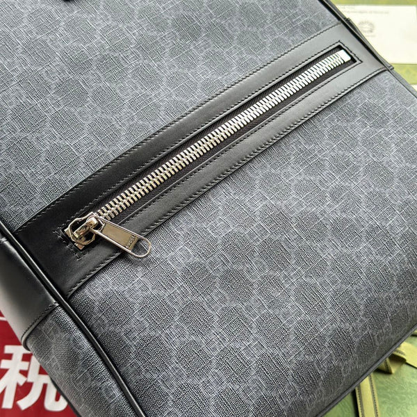 BACKPACK 44 IN GRAY MONOGRAM CANVAS AND BLACK LEATHER TRIM