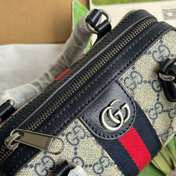 Gucci Ophidia 16.5 Bag Black Ebony Canvas Leather 240092