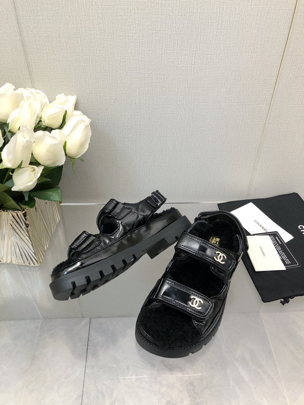 SANDALO DA PAPÀ IN PELLE DI AGNELLO NERA