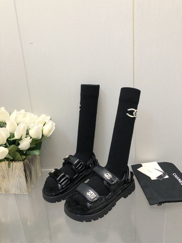 SANDALO DA PAPÀ IN PELLE DI AGNELLO NERA