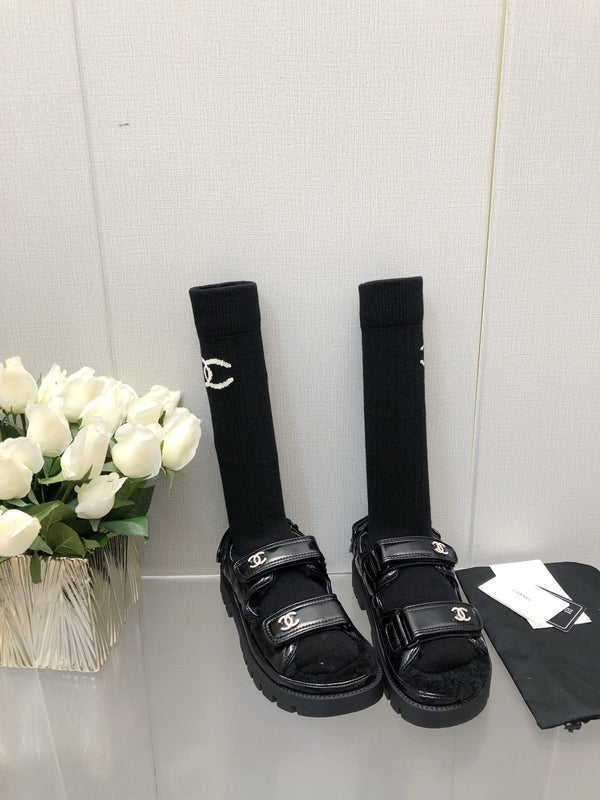 SANDALO DA PAPÀ IN PELLE DI AGNELLO NERA