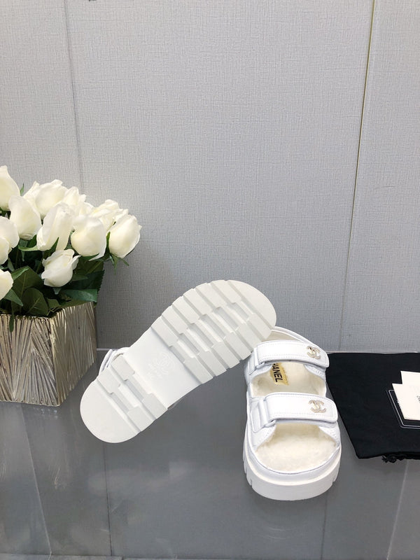 SANDALO DA PAPÀ IN PELLE DI AGNELLO BIANCA