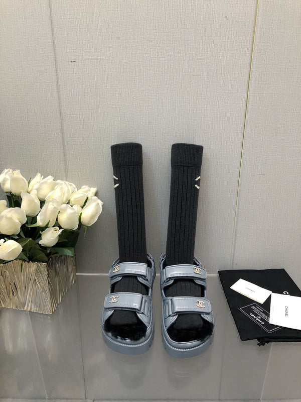 SANDALO DAD IN PELLE DI AGNELLO BLU ZAFFIRO