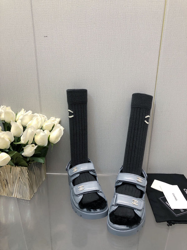 SANDALO DAD IN PELLE DI AGNELLO BLU ZAFFIRO