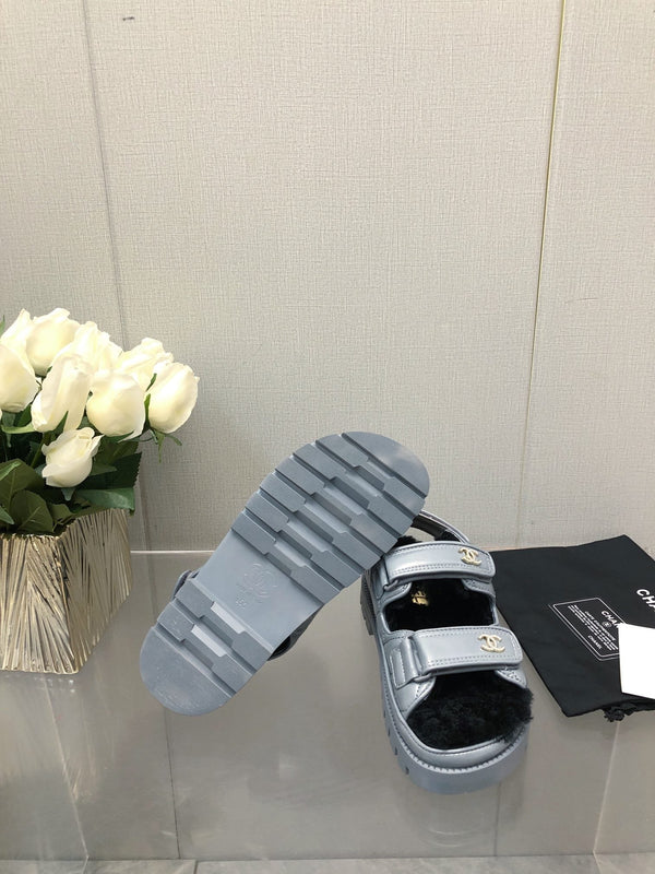 SANDALO DAD IN PELLE DI AGNELLO BLU ZAFFIRO