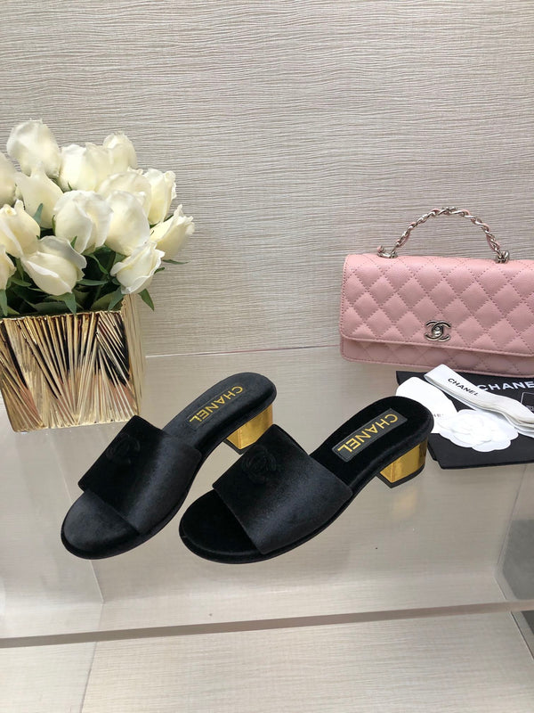 CC 25C Mid Heel Mule Black Velvet Substance 212952