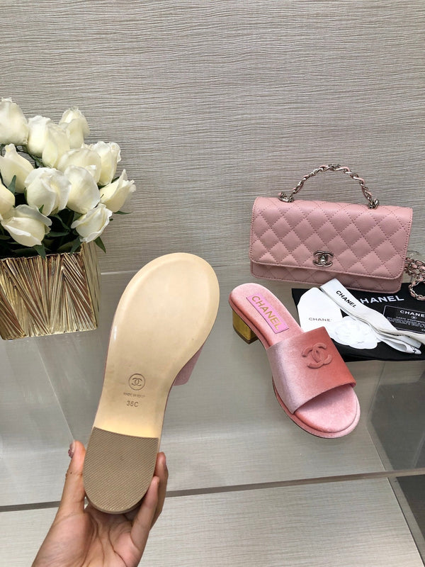 CC 25C Mid Heel Mule Pink Velvet Substance 212953