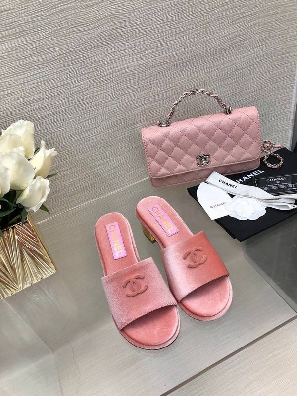 CC 25C Mid Heel Mule Pink Velvet Substance 212953