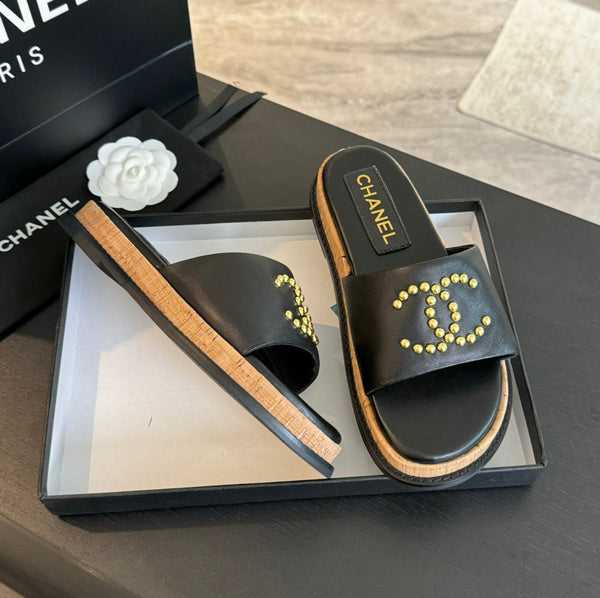 CC 25C Slippers Black Sheepskin 213106