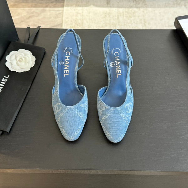 slingbacks 95 light blue denim