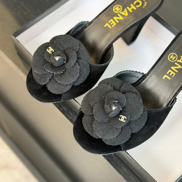 CC Mules 80mm Black Suede