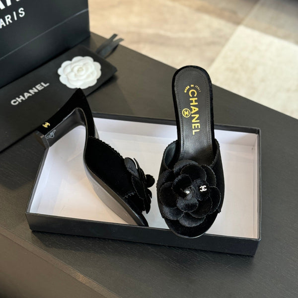 CC Mules 80mm Black Velvet