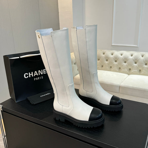 CC Chelsea High Boots White Cowhide