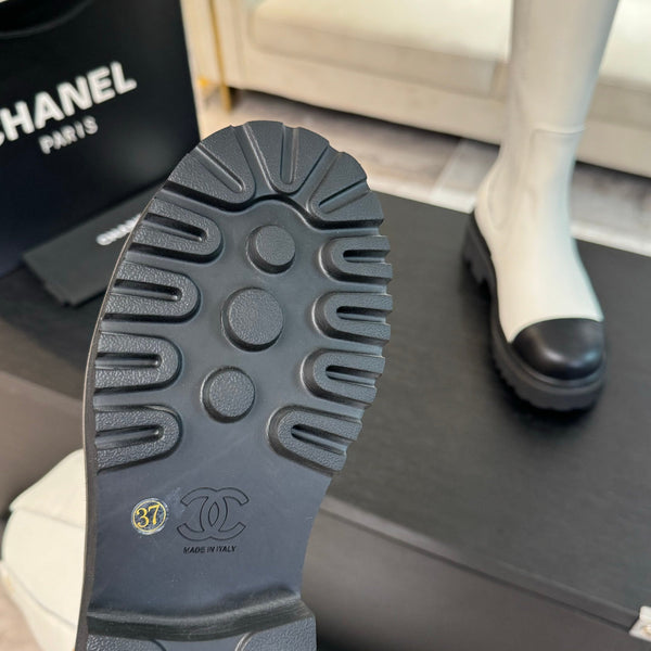 CC Chelsea High Boots White Cowhide