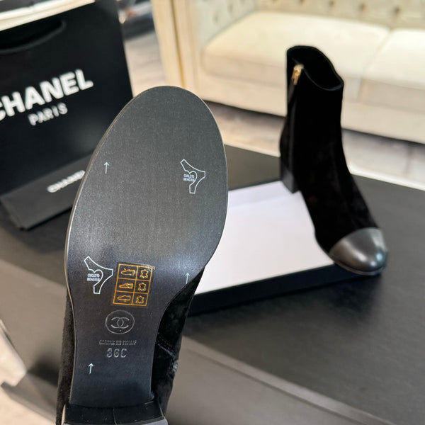 CC Ankle Boots 50mm Black Suede And Lambskin