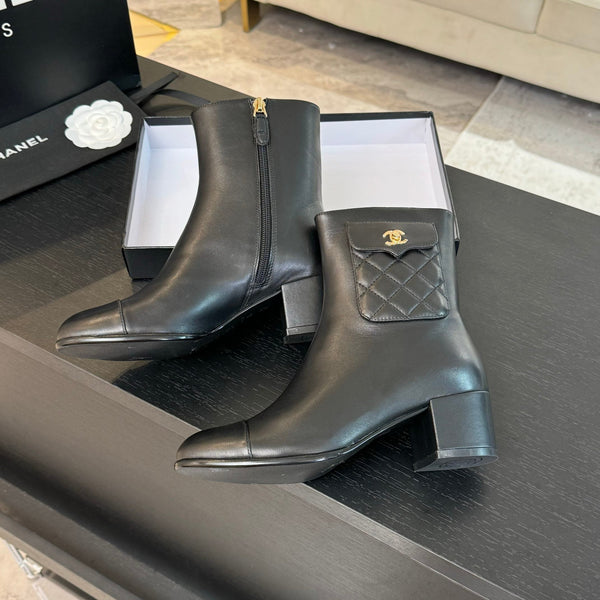 CC Ankle Boots 50mm Black Lambskin