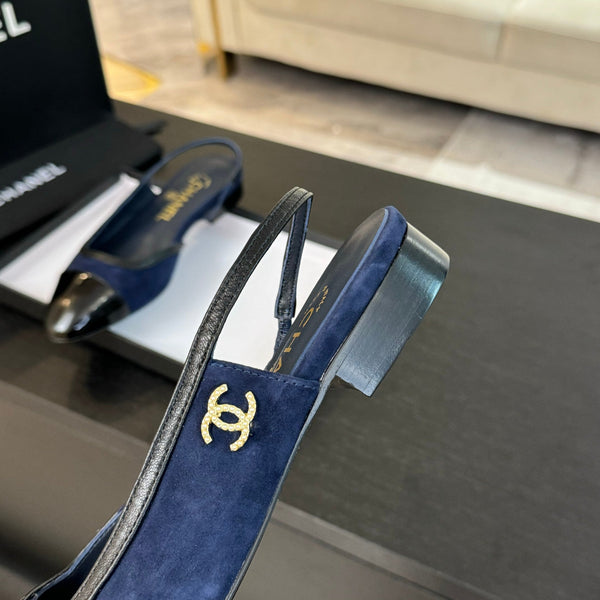 CC Slingback Nero Drak Blu Suede