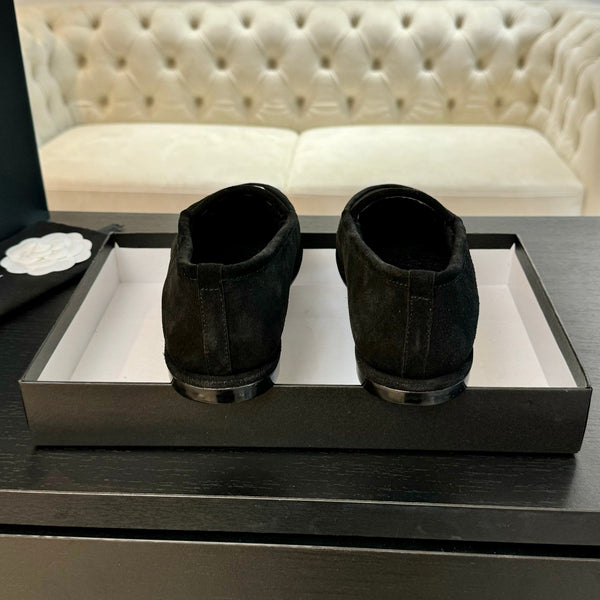 CC Moccasins Black Suede And Wool