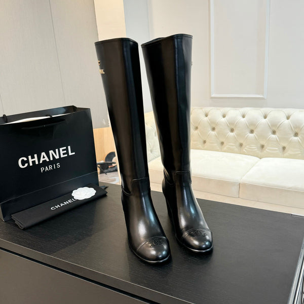 CC High Boots 75mm Black Print Cowhide