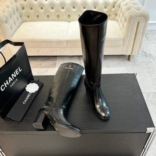 CC High Boots 75mm Black Print Cowhide