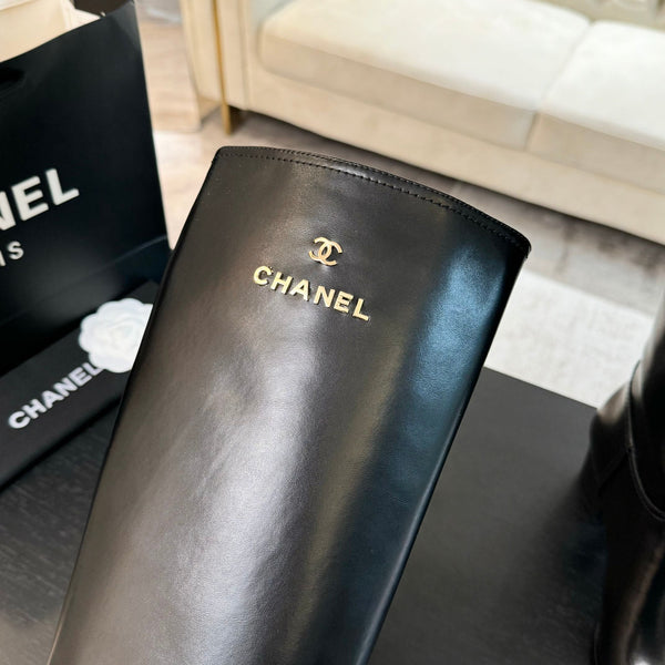 CC High Boots 75mm Black Print Cowhide