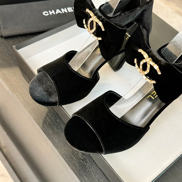 CC Sandals Black Velvet