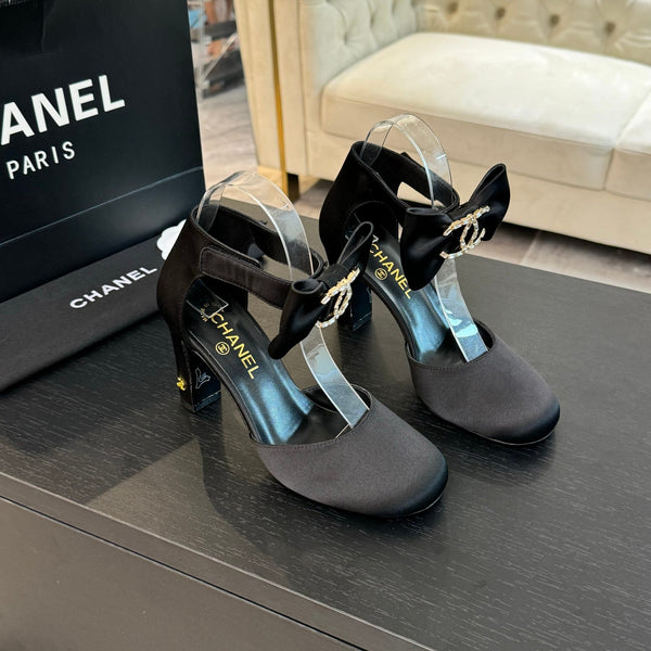 CC Mary Janes Black Windbreaker Fabric