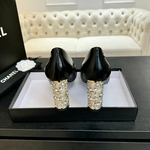 HIGH HEEL 85 MM SANDALS IN BLACK CALFSKIN AND FABRIC