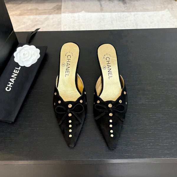 MULE TACCO ALTO 65 MM IN CAMOSCIO NERO