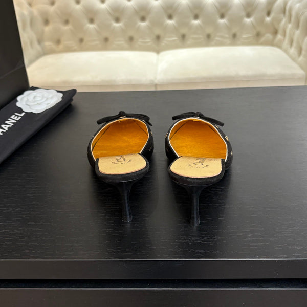 MULE TACCO ALTO 65 MM IN CAMOSCIO NERO