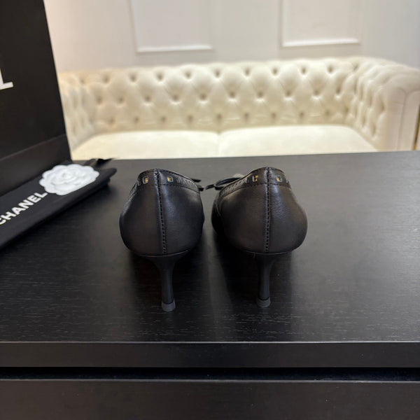 HIGH HEEL PUMP 65 MM IN BLACK LAMBSKIN