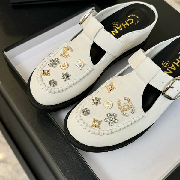 CC 25C Mule Sandal White Imported Cowhide 212943