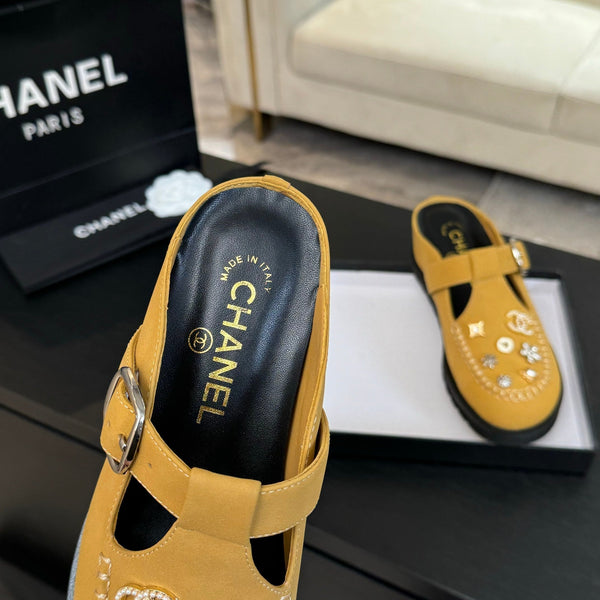 CC 25C Mule Sandal Canary Yellow Imported Cowhide 212944